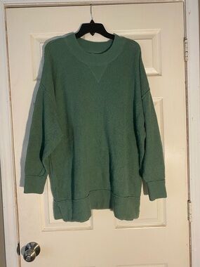 Aerie Oversized Crewneck Sweater - Sage Green